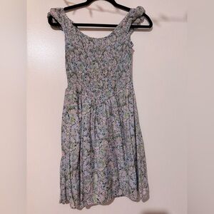 Lily Rose Floral Dress in Blue and Green
